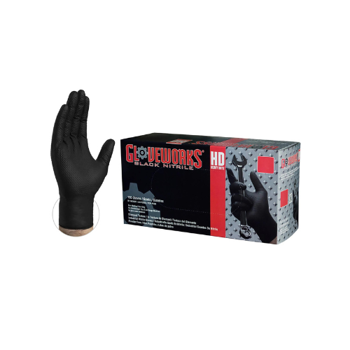 Gloveworks Black Nitrile Gloves Heavy Duty – PowerCOAT