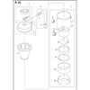 Husqvarna Replacement Tank Cap Assembly for S26 and S36 Dust Collector #590477702