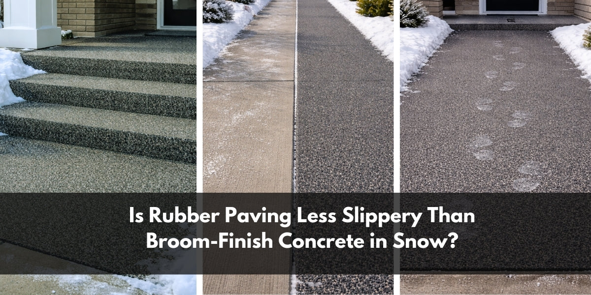 Is Rubber Paving Less Slippery Than Broom-Finish Concrete in Snow?