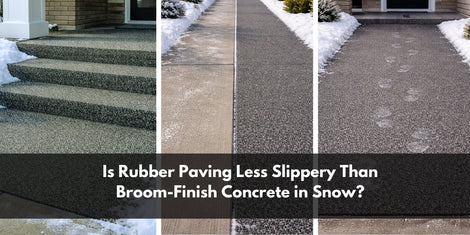 Is Rubber Paving Less Slippery Than Broom-Finish Concrete in Snow?