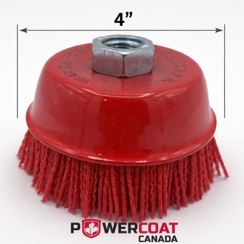 Abrasive Red Cup Brush for Spray-In Bedliner Prep
