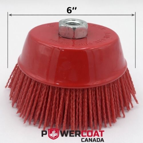 Abrasive Red Cup Brush for Spray-In Bedliner Prep