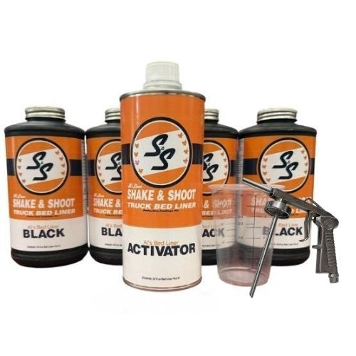Al's Liner Shake & Shoot 1 Gallon Black Bedliner Kit with Spray Gun