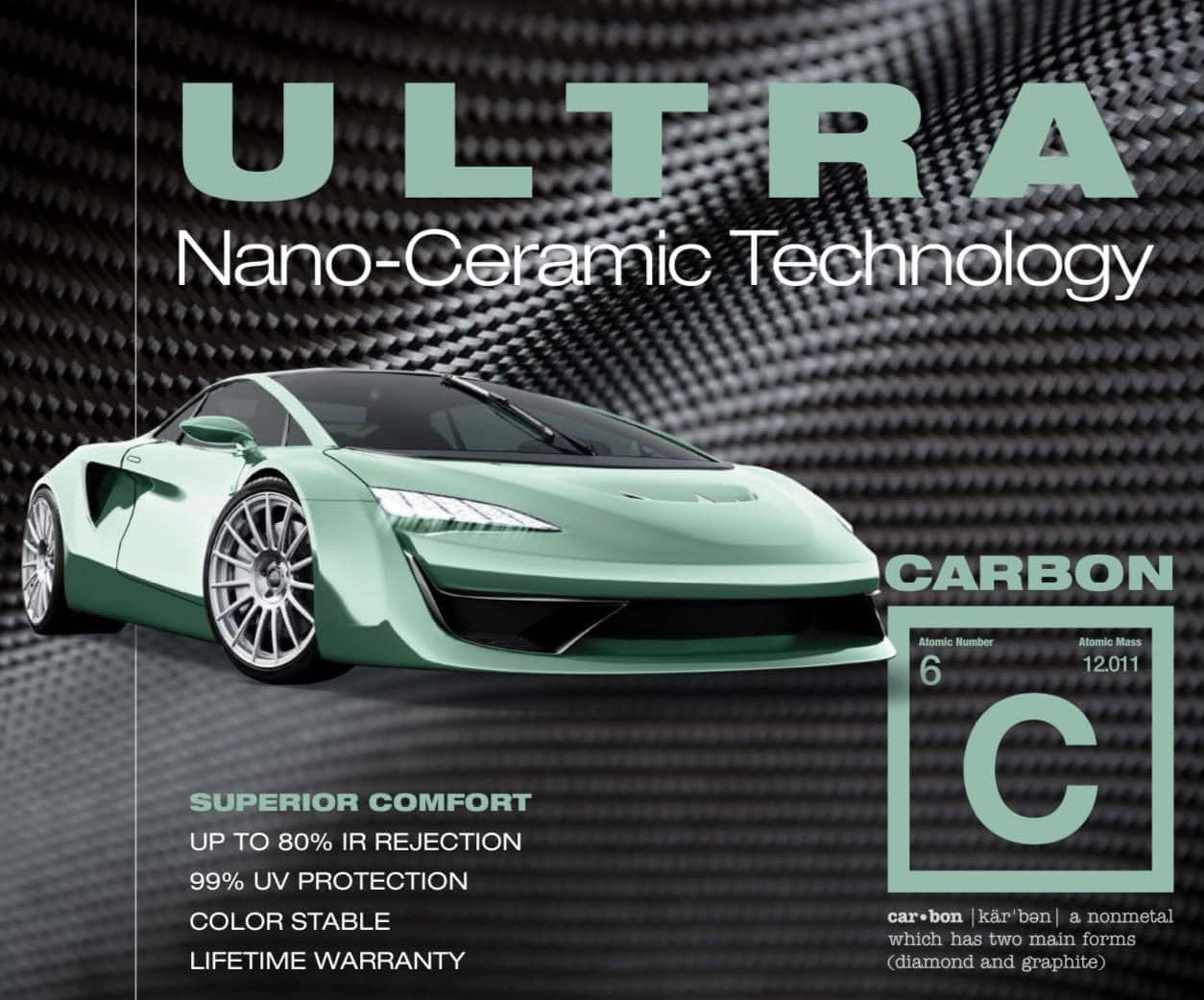 Carbon Ultra: (Color Stable, IR Performance.2.0 Mil, 2 Ply)