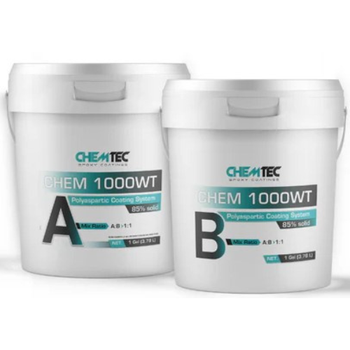 Chem 1000WT High Performance Polyaspartic Coating 2 Gallon Kit