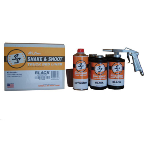 Al's Liner Shake & Shoot 1 Gallon Black Bedliner Kit with Spray Gun